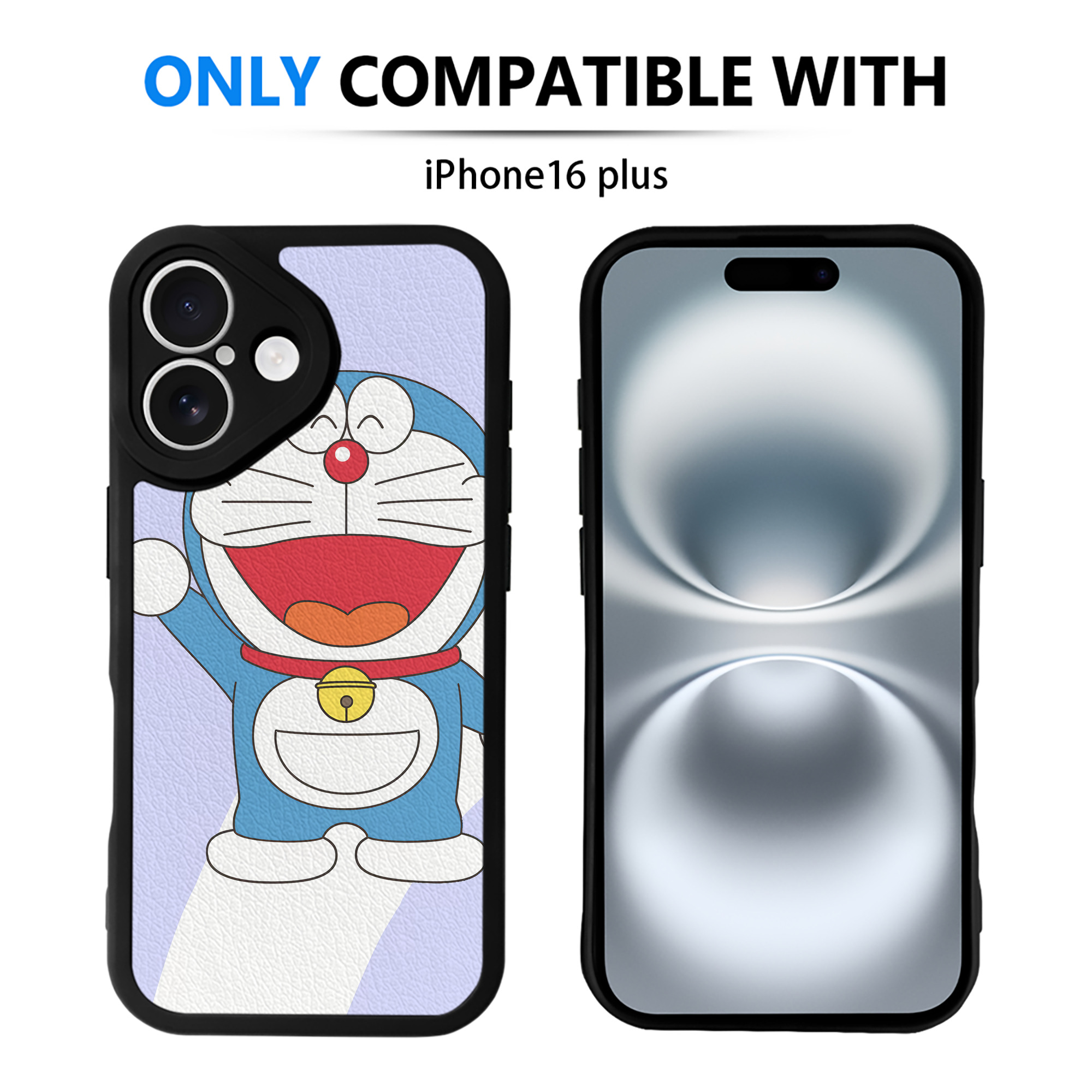 （画像用） ドラえもん Doraemon 【iPhone 16シリーズ対応】シリコンスマホケース（レザー調） 材質：シリコン